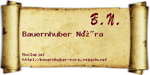 Bauernhuber Nóra névjegykártya