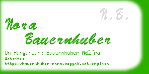 nora bauernhuber business card